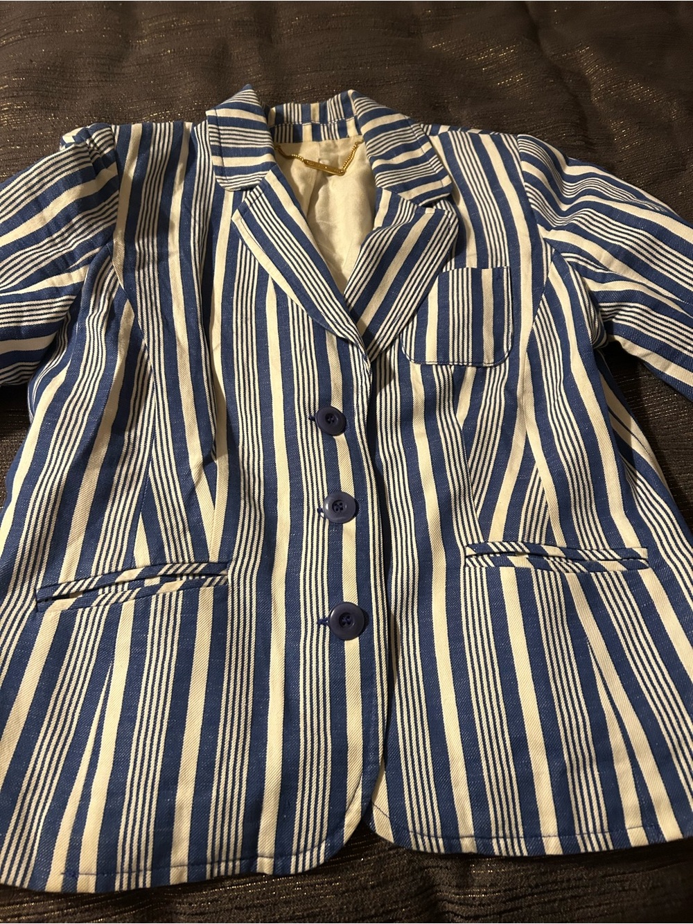 Trina Turk blue and cream size 10 jacket